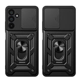 Samsung Galaxy A37 Tech-Protect Camshield m. Fingergreb & Ståfunktion - Sort