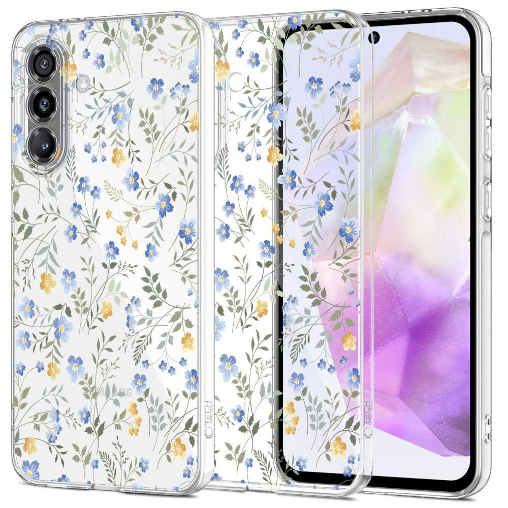 Samsung Galaxy A37 Tech-Protect FlexAir Fleksibelt Plastik Bagside Cover - Blomst