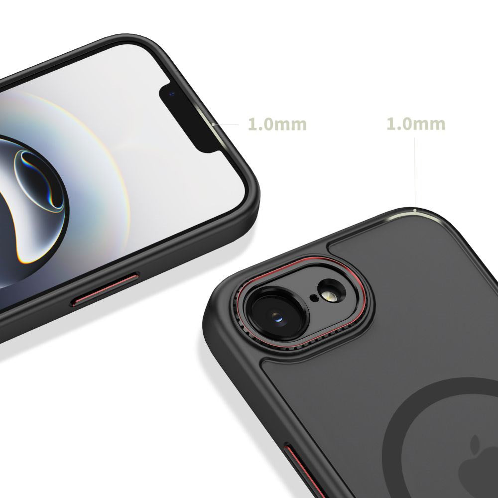 iPhone 17e / 16e Tech-Protect MagCam Case - MagSafe Kompatibel - Gennemsigtig / Mat Sort