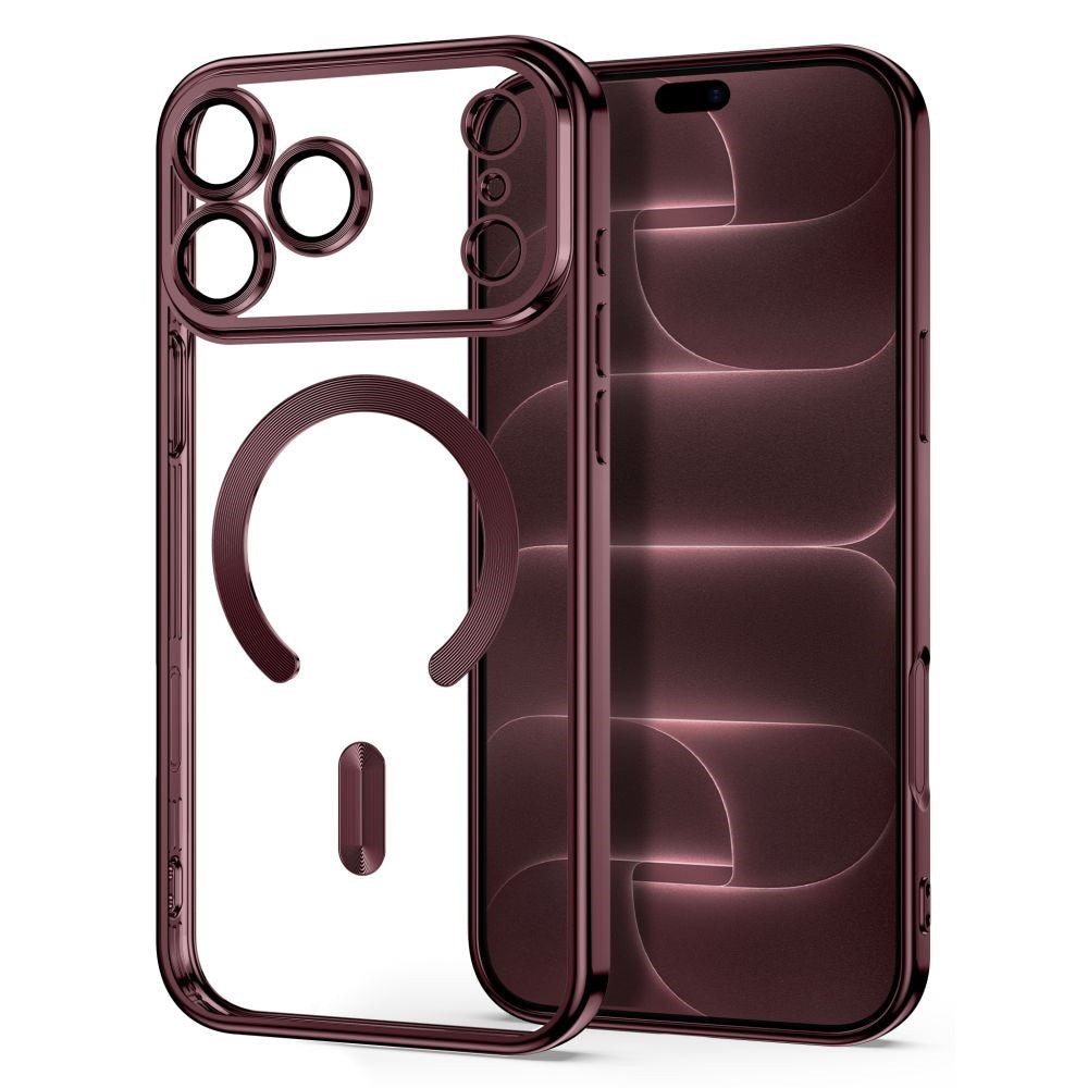 Tech-Protect iPhone 18 Pro Max / 17 Pro Max MagFlex Cover - MagSafe Kompatibel - Burgundy / Gennemsigtig