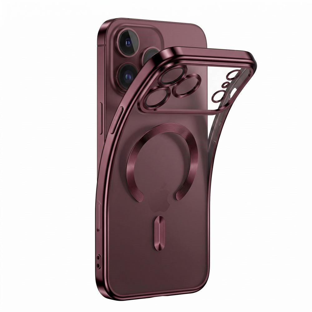 Tech-Protect iPhone 18 Pro Max / 17 Pro Max MagFlex Cover - MagSafe Kompatibel - Burgundy / Gennemsigtig