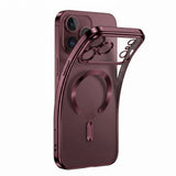 Tech-Protect iPhone 18 Pro Max / 17 Pro Max MagFlex Cover - MagSafe Kompatibel - Burgundy / Gennemsigtig
