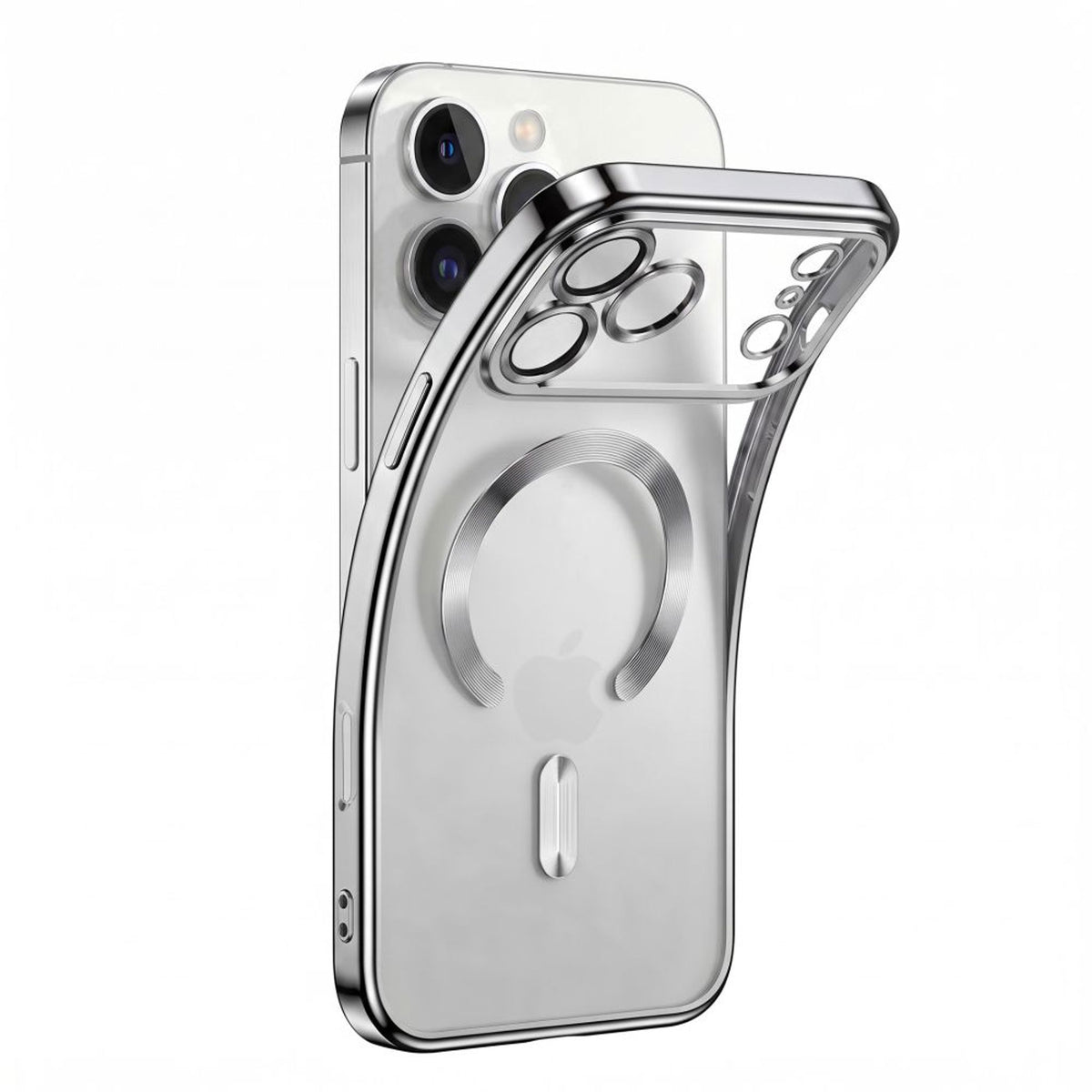 Tech-Protect iPhone 18 Pro / 17 Pro MagFlex Cover - MagSafe Kompatibel - Sølv / Gennemsigtig