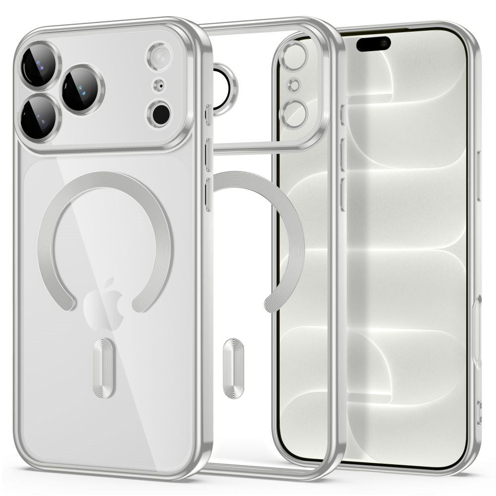 Tech-Protect iPhone 18 Pro Max / 17 Pro Max MagFlex Cover - MagSafe Kompatibel - Sølv / Gennemsigtig