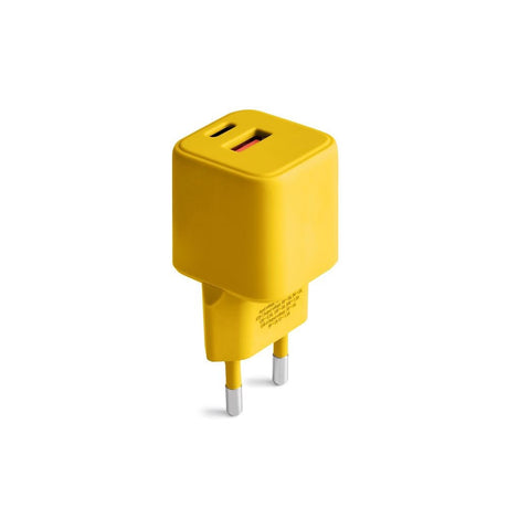 Colorum Vægoplader - 1x USB-A & 1x USB-C / 30W - Yellow