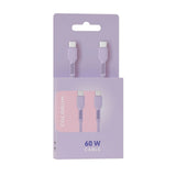 Colorum USB-C til USB-C Kabel - 60W / 1.8m - Lavender