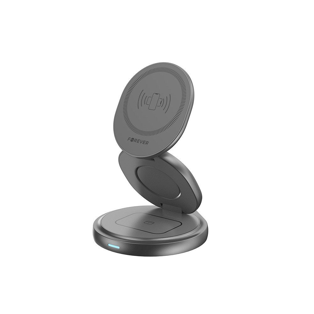 Forever 15W MAWC-200 3-in-1 Trådløs Multi Oplader m. USB-C - MagSafe Kompatibel - Grå