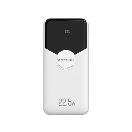 Wozinsky Powerbank - 20.000mAh - USB-C-Kabel - Lightning-Kabel - Hvid