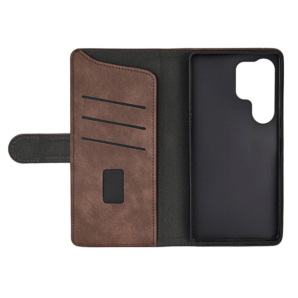 Samsung Galaxy S25 Ultra GEAR Classic Flip Cover Kunstlæder - Kortholder og Ståfunktion - Brun