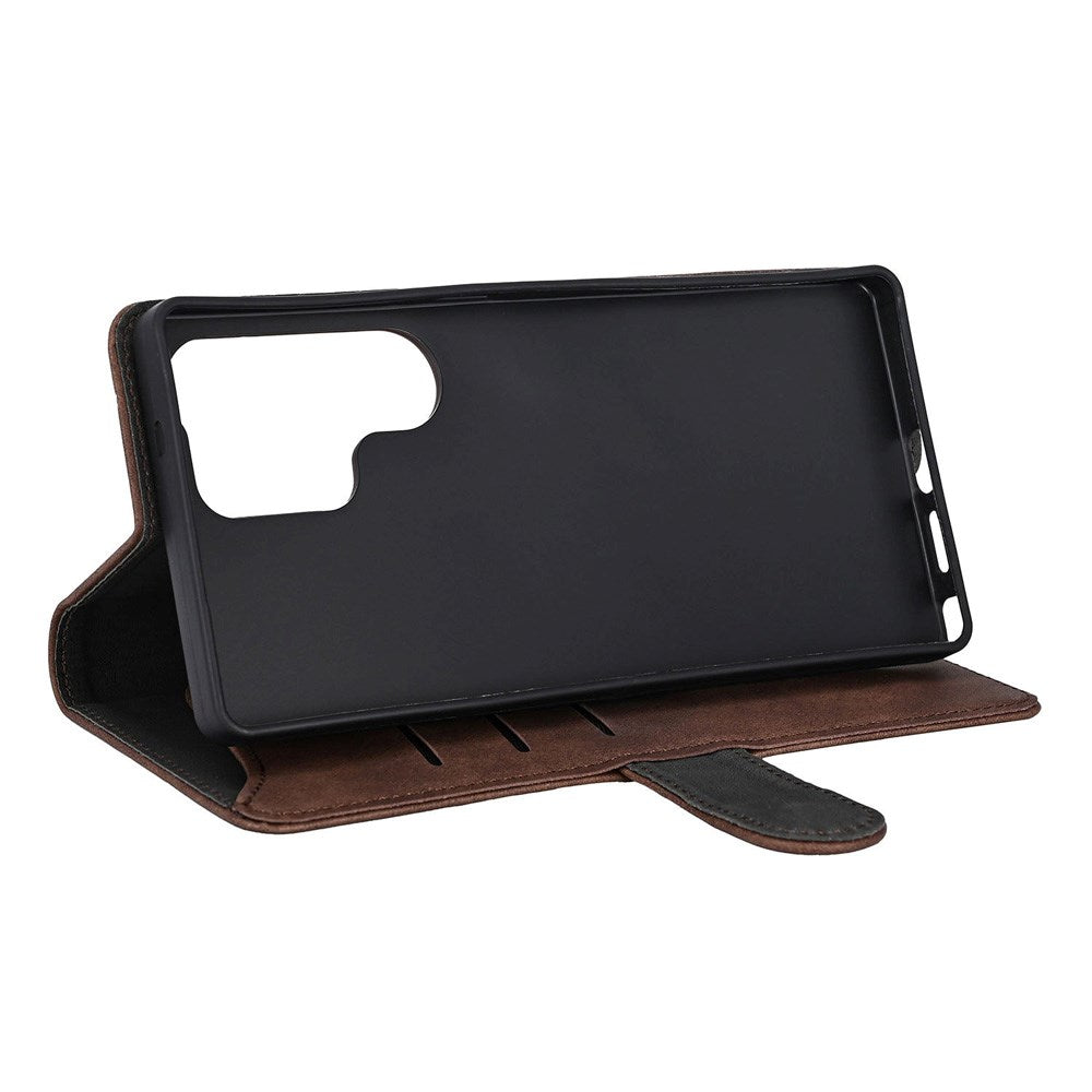 Samsung Galaxy S25 Ultra GEAR Classic Flip Cover Kunstlæder - Kortholder og Ståfunktion - Brun
