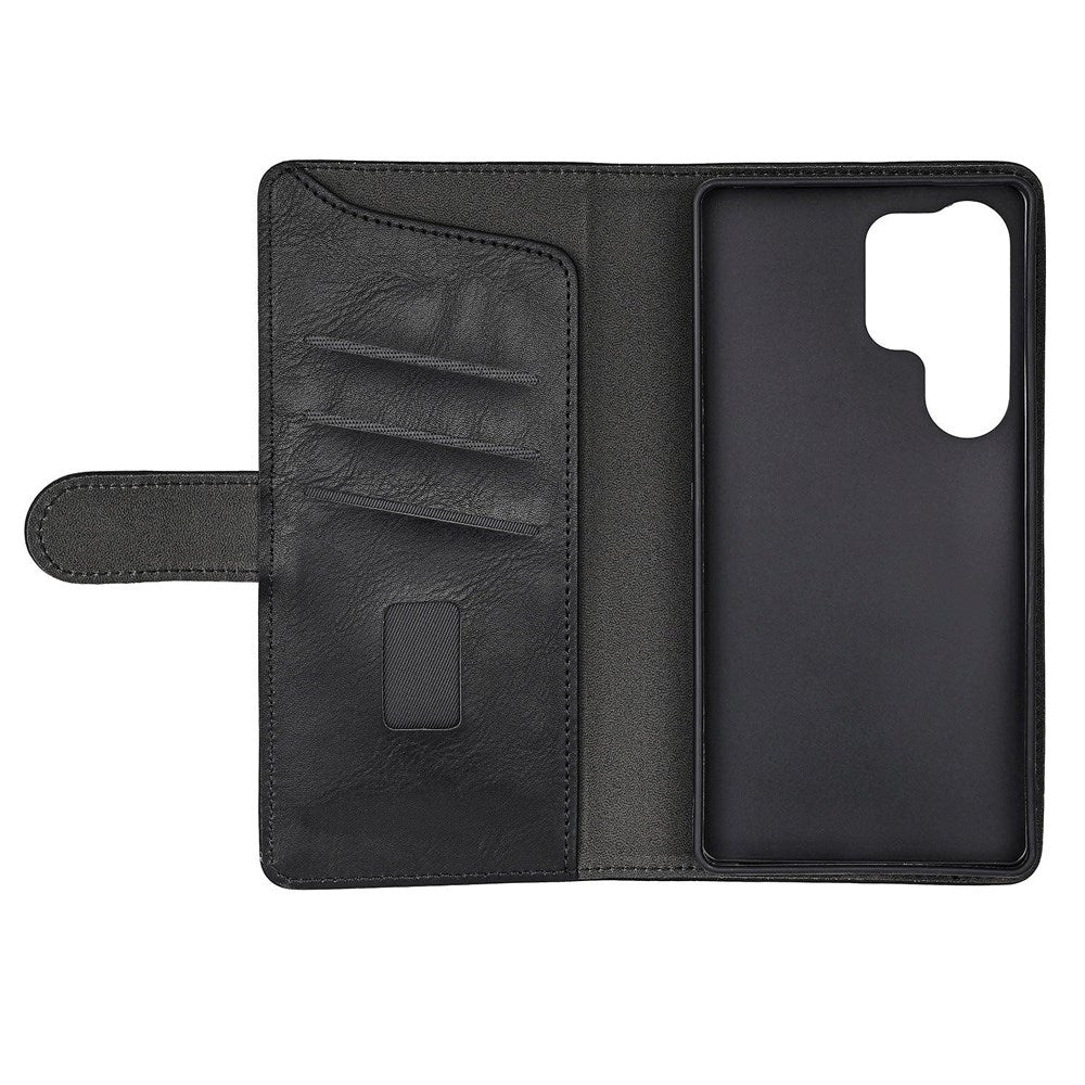Samsung Galaxy S25 Ultra GEAR Classic Flip Cover Kunstlæder - Kortholder og Ståfunktion - Sort