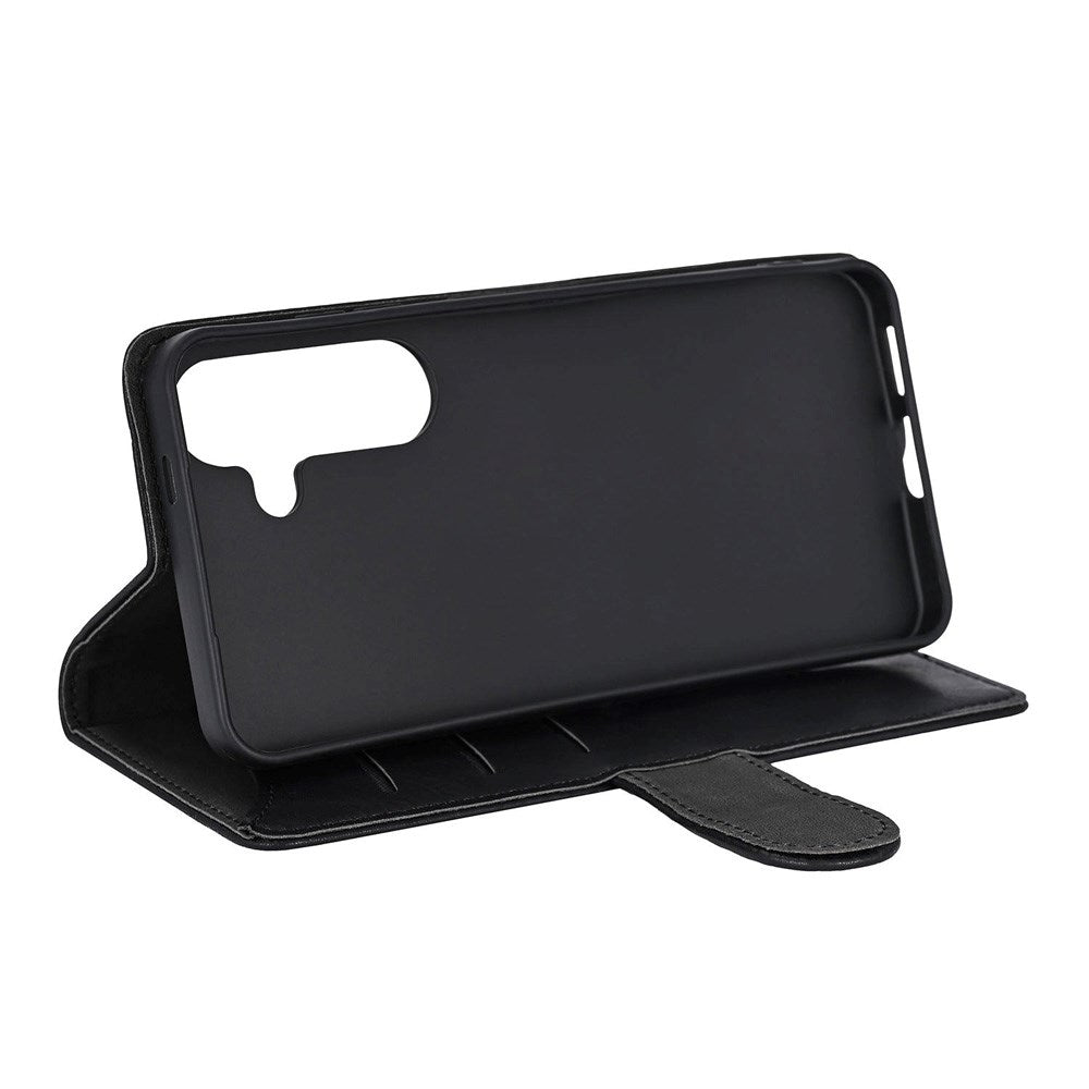 Samsung Galaxy S25 GEAR Classic Flip Cover Kunstlæder - Kortholder og Ståfunktion - Sort