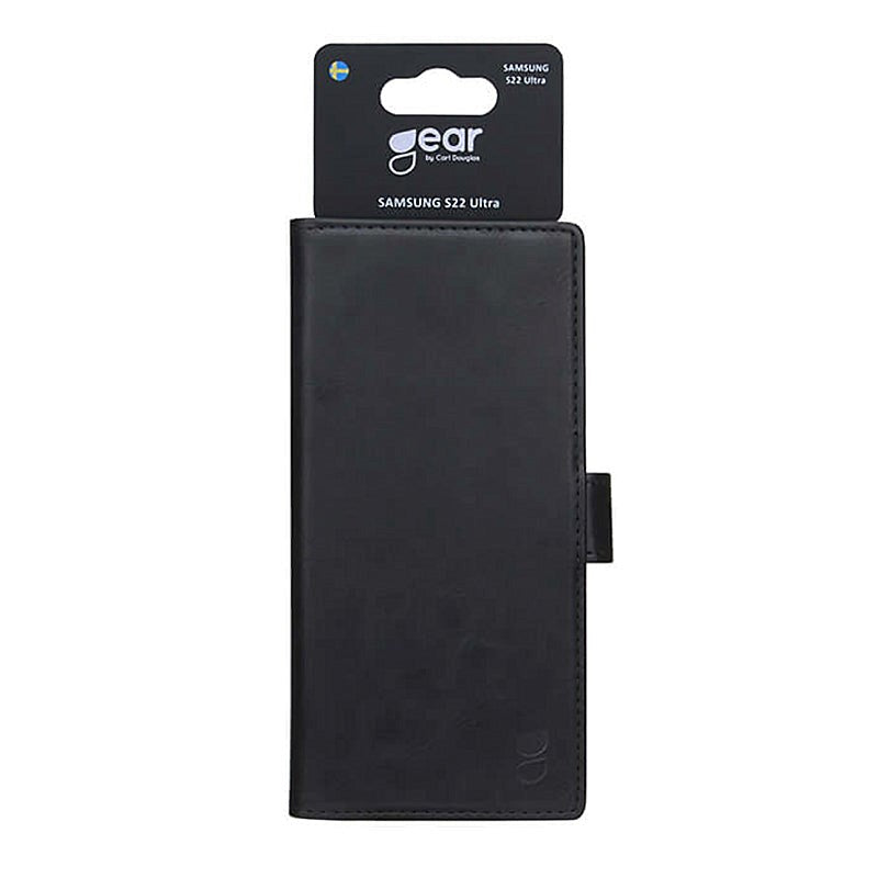 Samsung Galaxy S22 Ultra Gear Wallet - Læder Flip Cover m. Pung - Sort