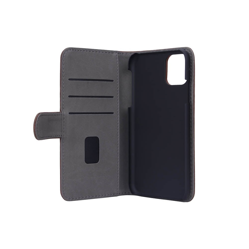 GEAR iPhone 11 Wallet - Læder Flip Cover m. Pung - Brun