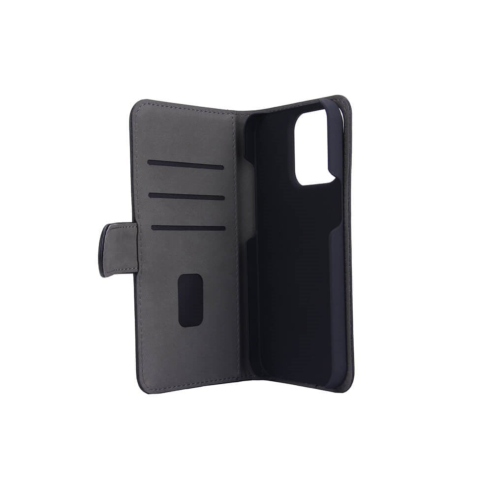 iPhone 13 Pro GEAR Wallet - Læder Flip Cover m. Pung - Sort