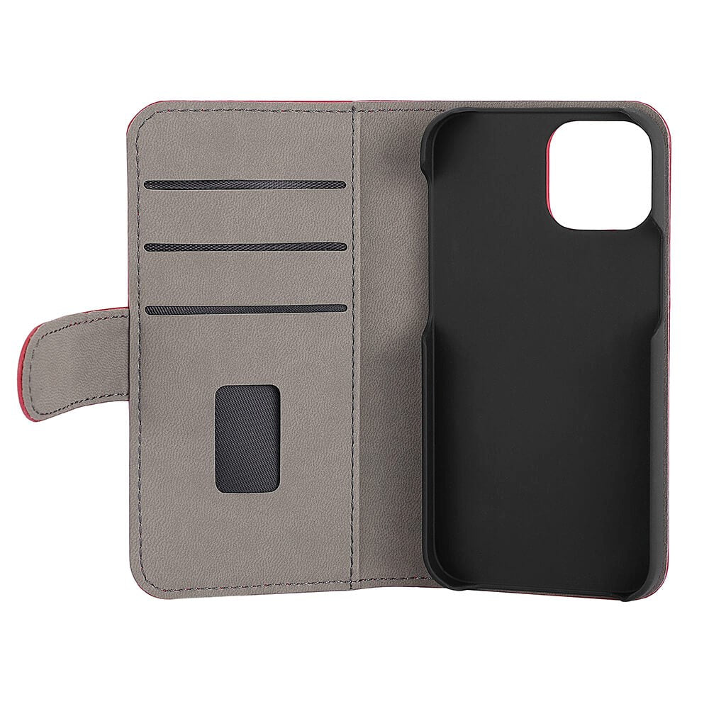 iPhone 13 Mini Gear Wallet - Læder Flip Cover m. Pung - Rød