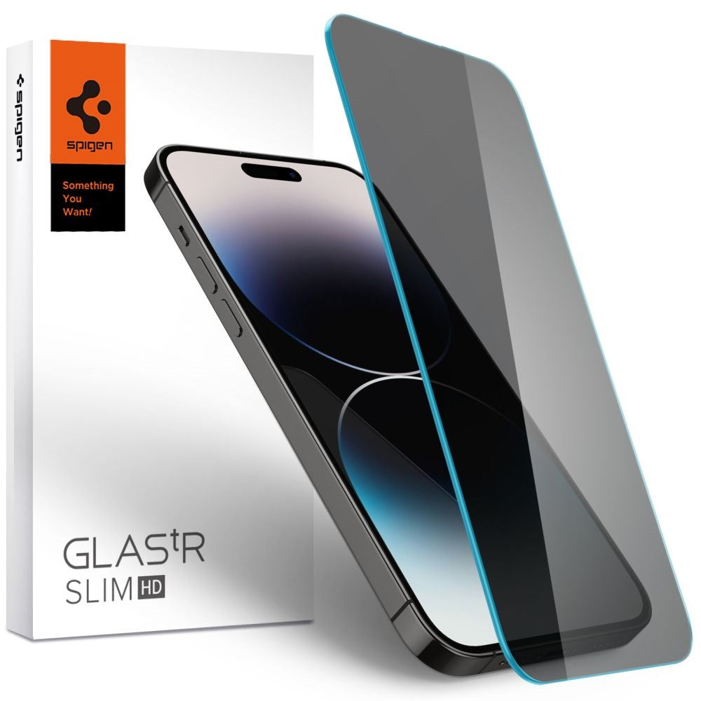 iPhone 14 Pro Spigen Glas.tr Skærmbeskyttelse - Hærdet Glas - Gennemsigtig