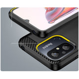 Xiaomi Redmi 12C Tech-Protect Fleksibelt Plastik Carbon Bagside Cover - Sort