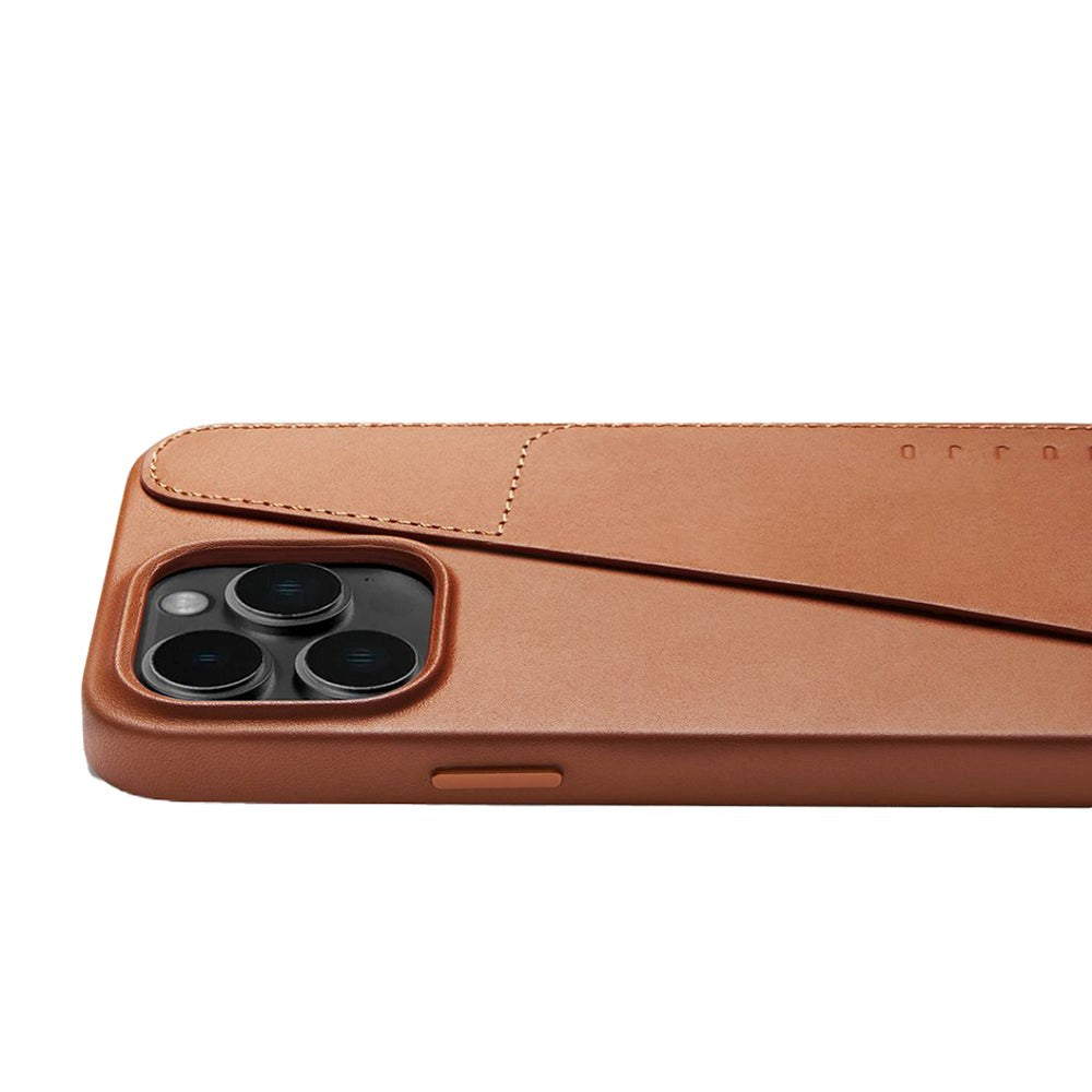 Mujjo iPhone 14 Pro Max Leather Wallet Cover - Brun