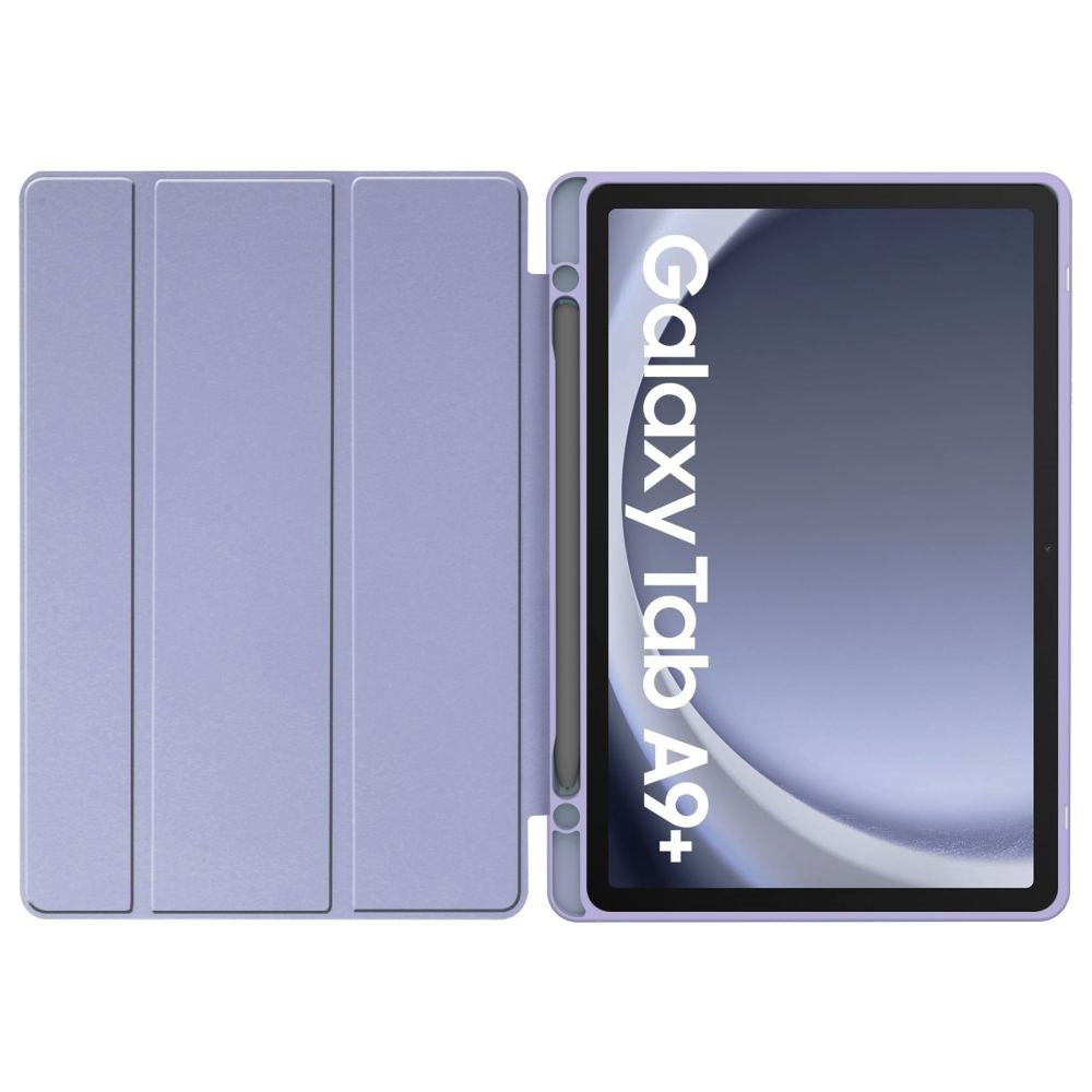 Samsung Galaxy Tab A9+ (Plus) Tech-Protect SC Hybrid Tri-fold Cover - Violet Marble / Gennemsigtig