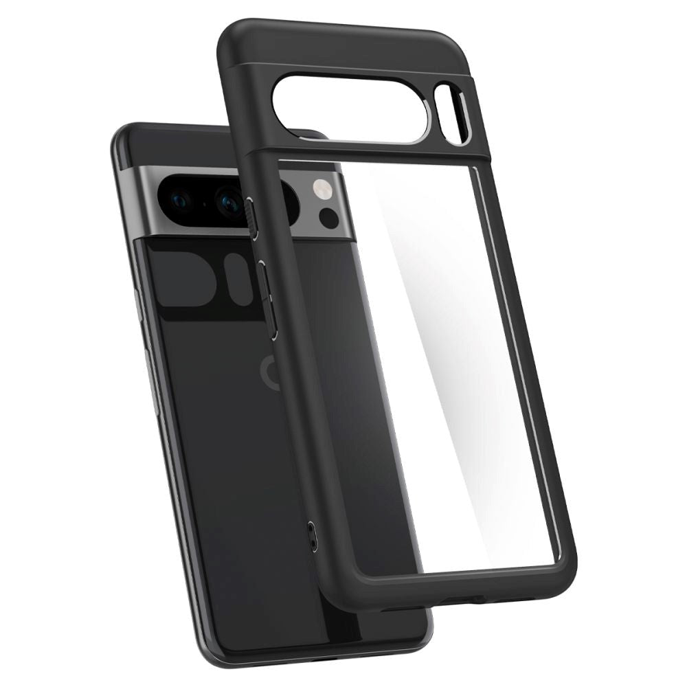 Google Pixel 8 Pro Spigen Ultra Hybrid Case - Gennemsigtig / Sort