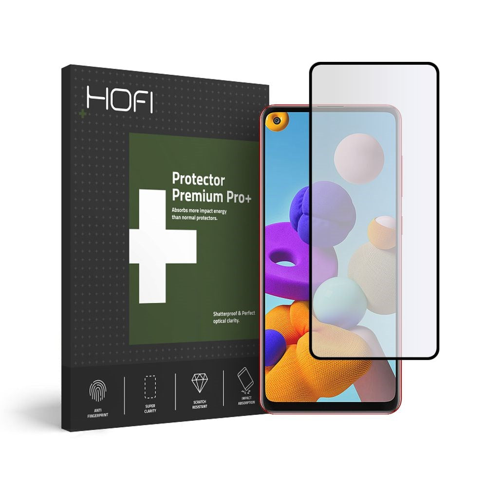 Hofi Premium Pro+ Samsung Galaxy A21s UltraFlex Full-Fit Beskyttelsesfilm - Sort