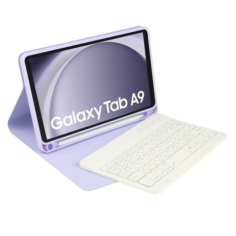 Samsung Galaxy Tab A9 Tech-Protect Keyboard Cover m. Pencil Holder - Engelsk Layout - Lilla