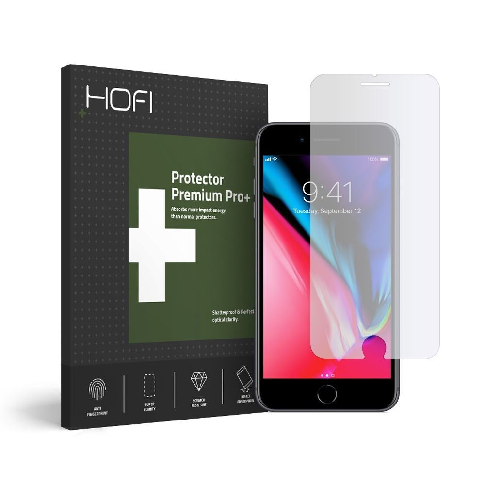 iPhone SE (2022 / 2020) / 8 / 7 - Hofi Pro+ Fleksibelt Hærdet Glas - Full Fit - Gennemsigtig