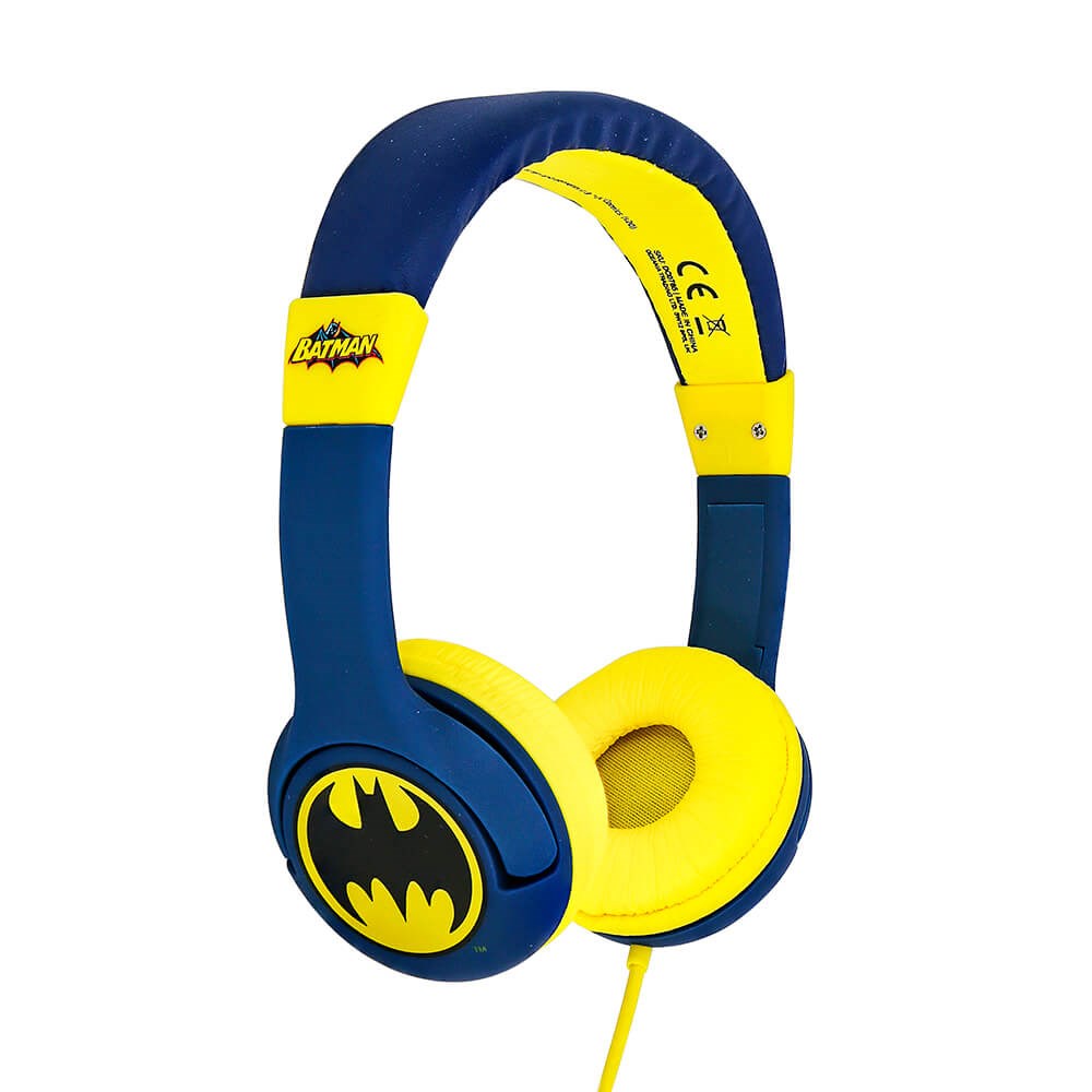 Batman Caped Crusader Børne Headset Max. 85dB - 3-7 År - Blå / Gul