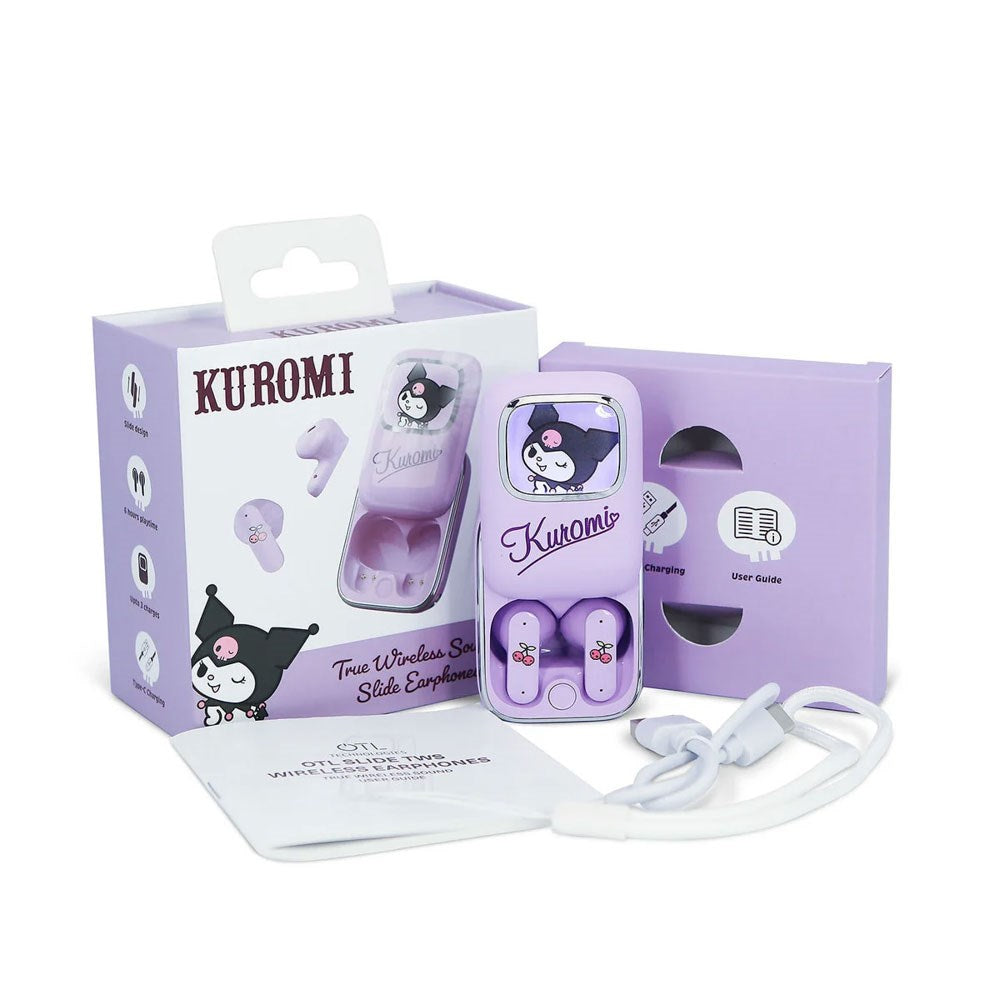 OTL Kuromi True Wireless In-Ear Høretelefoner - inkl. Skub-Op Opladningsetui - Lilla