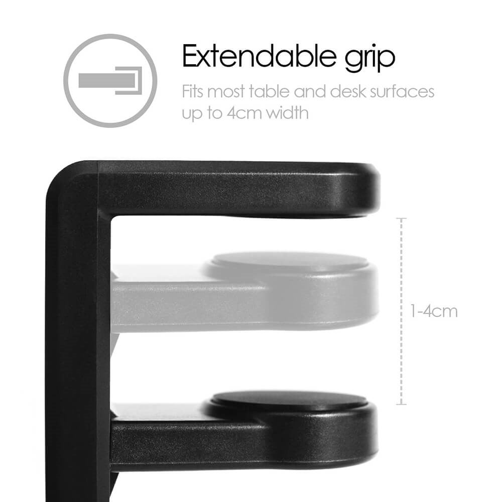 Desire2 Tidy Justerbar Holder til Headset - Sort