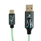 Harry Potter Light Up USB-A til USB-C Kabel 1.2 Meter - Sort / Blå