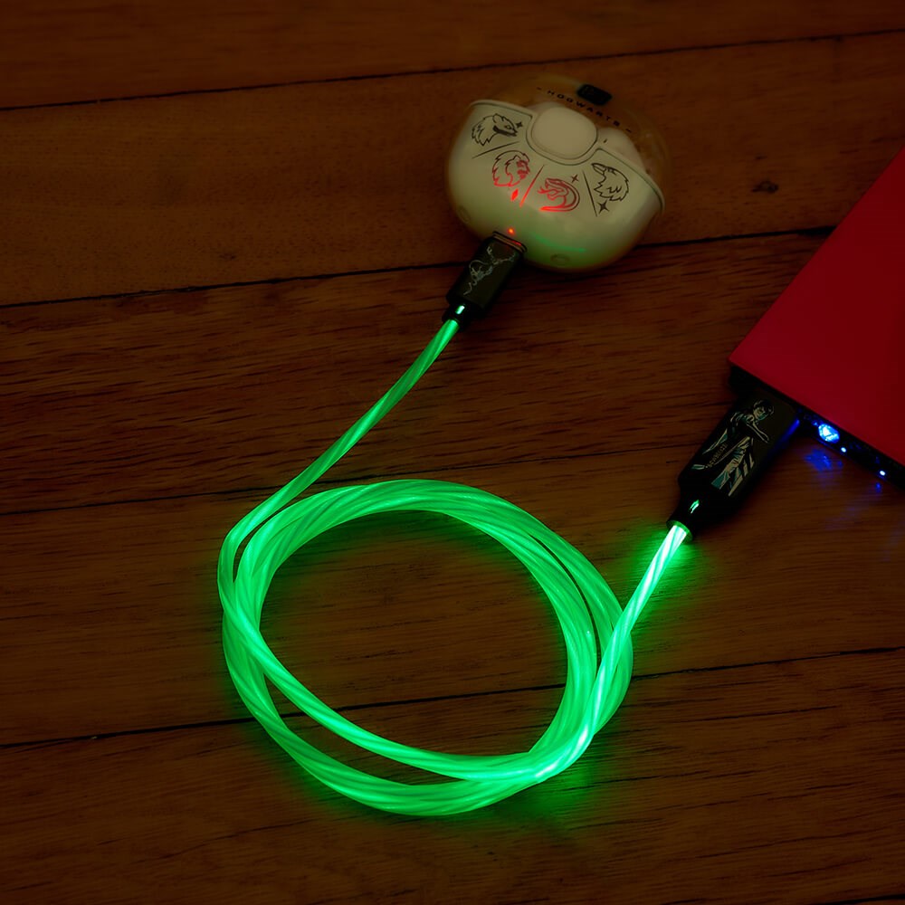 Harry Potter Light Up USB-A til USB-C Kabel 1.2 Meter - Sort / Blå