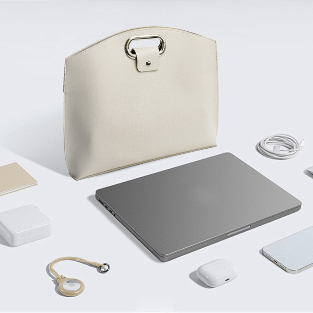 MacBook / Laptop 13-14" Kunstlæder Taske - 32 x 37.5 cm - Brun