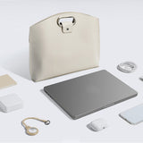 MacBook / Laptop 13-14" Kunstlæder Taske - 32 x 37.5 cm - Beige