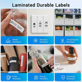 Label Tape Kassette 8 meter Lamineret Kompatibel med Brother P-Touch labelprintere Sort på Hvid - 12mm
