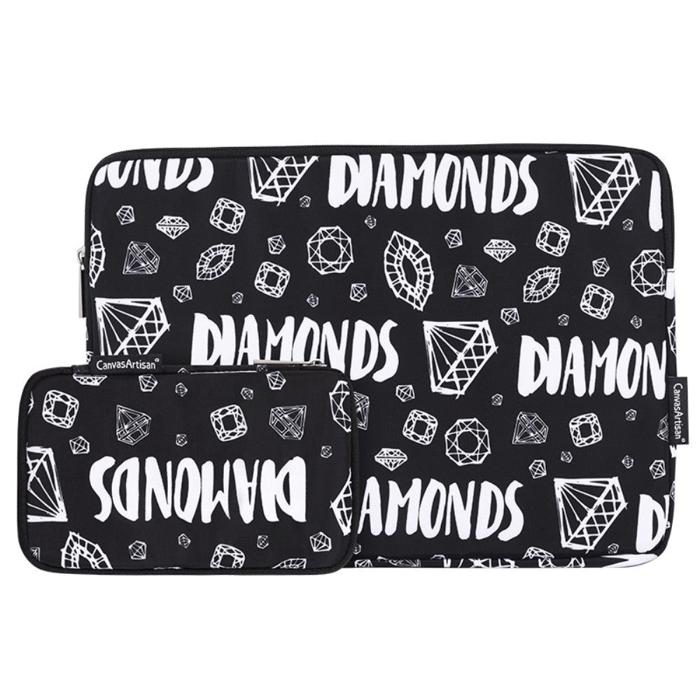 Laptop 14" Sleeve Med Lille Taske (36 x 26 cm) - Diamanter