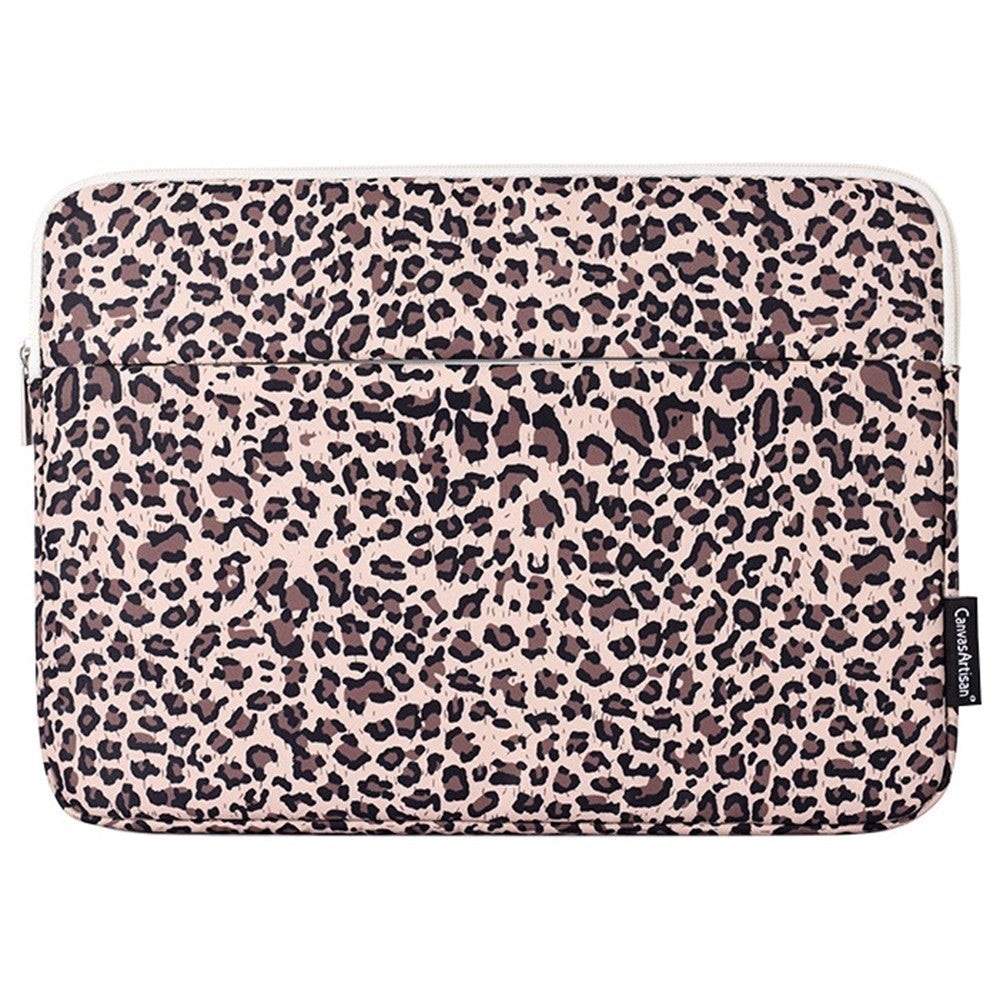 CanvasArtisan Sleeve m. Leopard Motiv Til Bærbar PC / Macbook 15