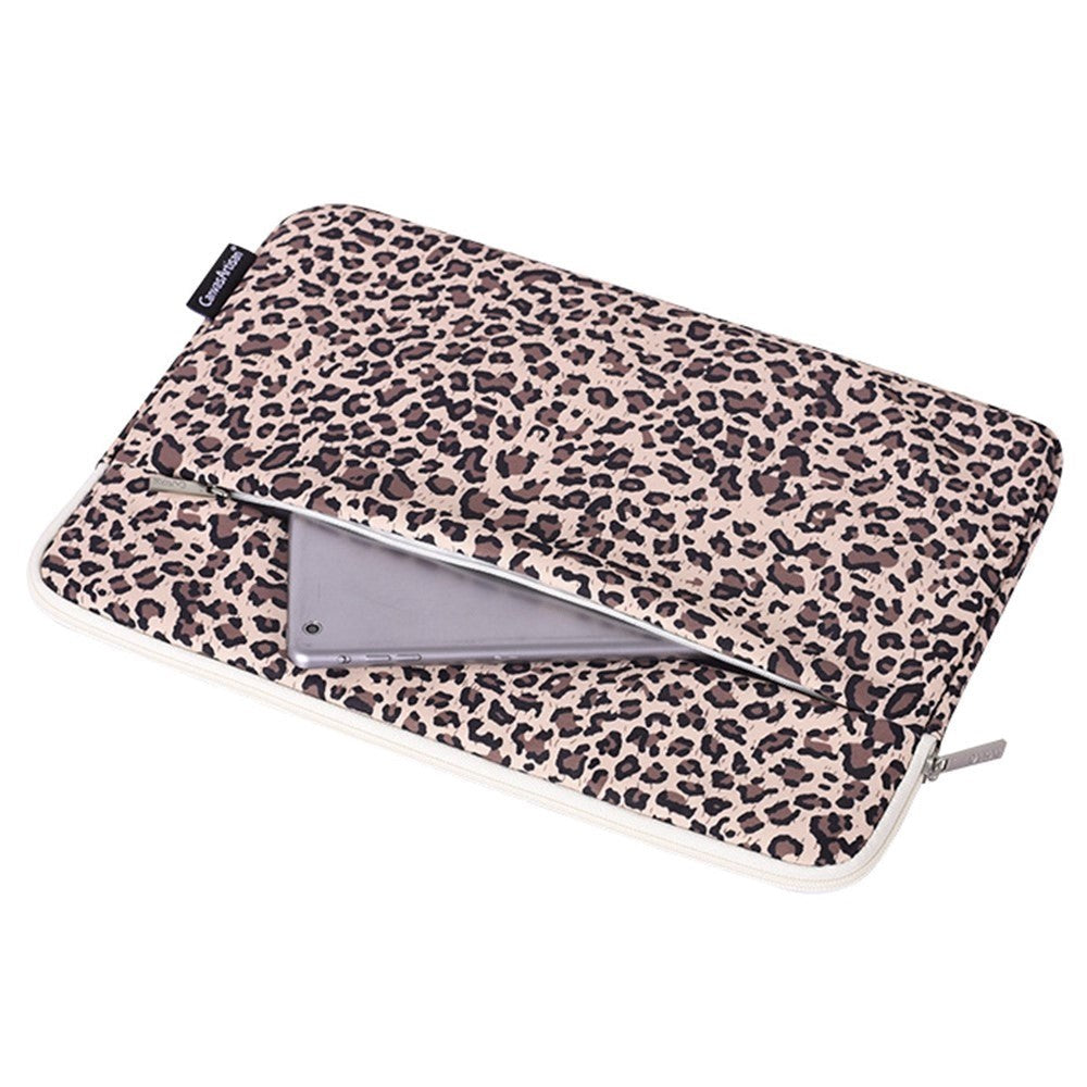 CanvasArtisan Sleeve m. Leopard Motiv Til Bærbar PC / Macbook 15" - (39 x 28 x 2 cm) - Gul Leopard