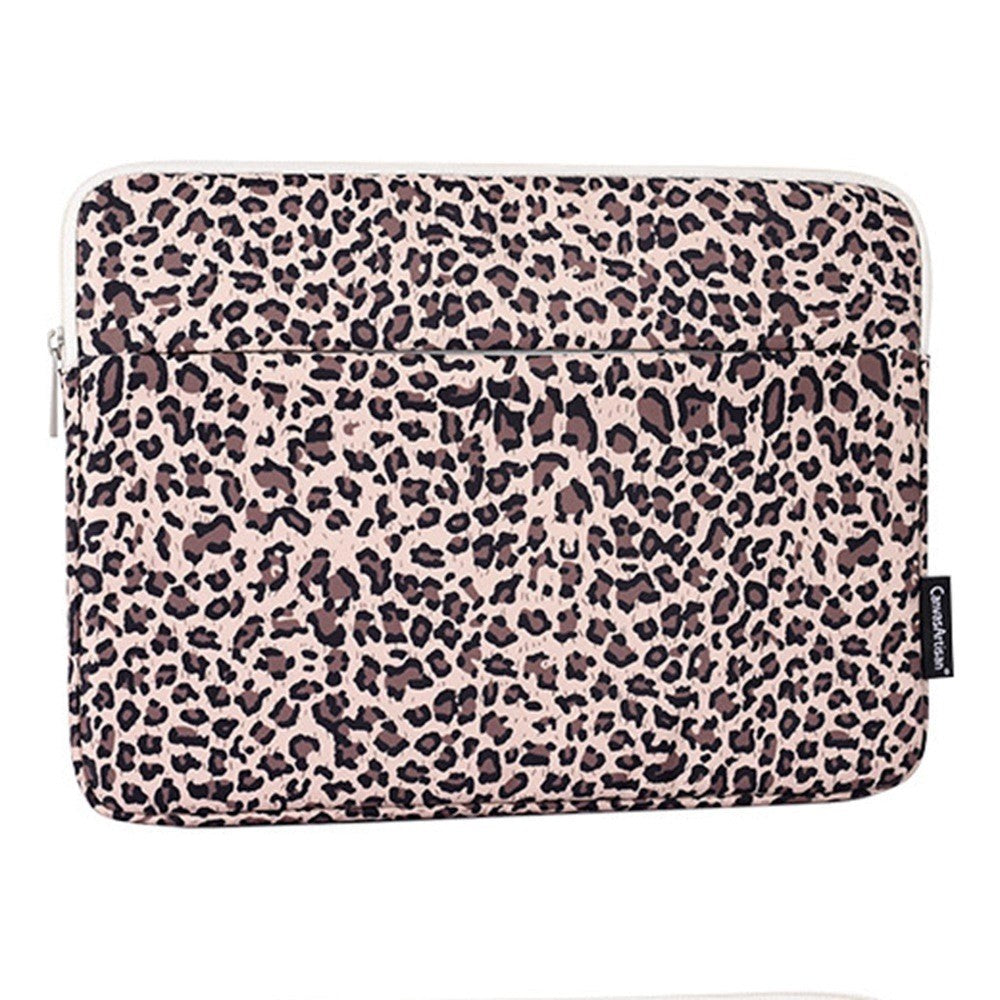 CanvasArtisan Sleeve m. Leopard Motiv Til Bærbar PC / Macbook 15" - (39 x 28 x 2 cm) - Gul Leopard