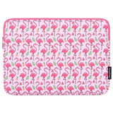 CanvasArtisan Læder Sleeve m. Flamingo Motiv Til Bærbar PC / Macbook 14" - (37 x 26.5 x 2 cm) - Lyserød