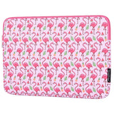 CanvasArtisan Læder Sleeve m. Flamingo Motiv Til Bærbar PC / Macbook 14" - (37 x 26.5 x 2 cm) - Lyserød