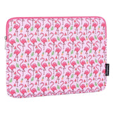 CanvasArtisan Læder Sleeve m. Flamingo Motiv Til Bærbar PC / Macbook 14" - (37 x 26.5 x 2 cm) - Lyserød