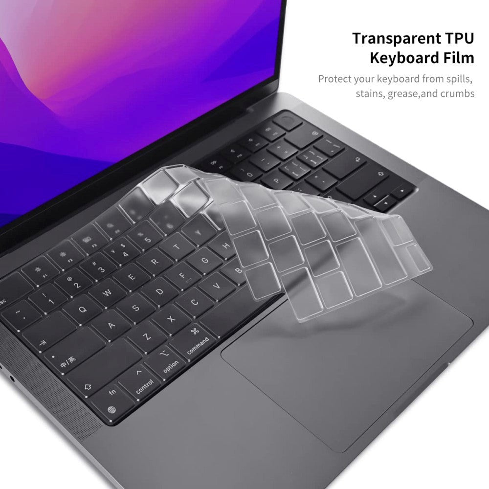 MacBook Air 13 M2/M3 (2022-2024) - Enkay - Cover m. Indgangs Beskytter & Keyboard Cover - Gennemsigtig