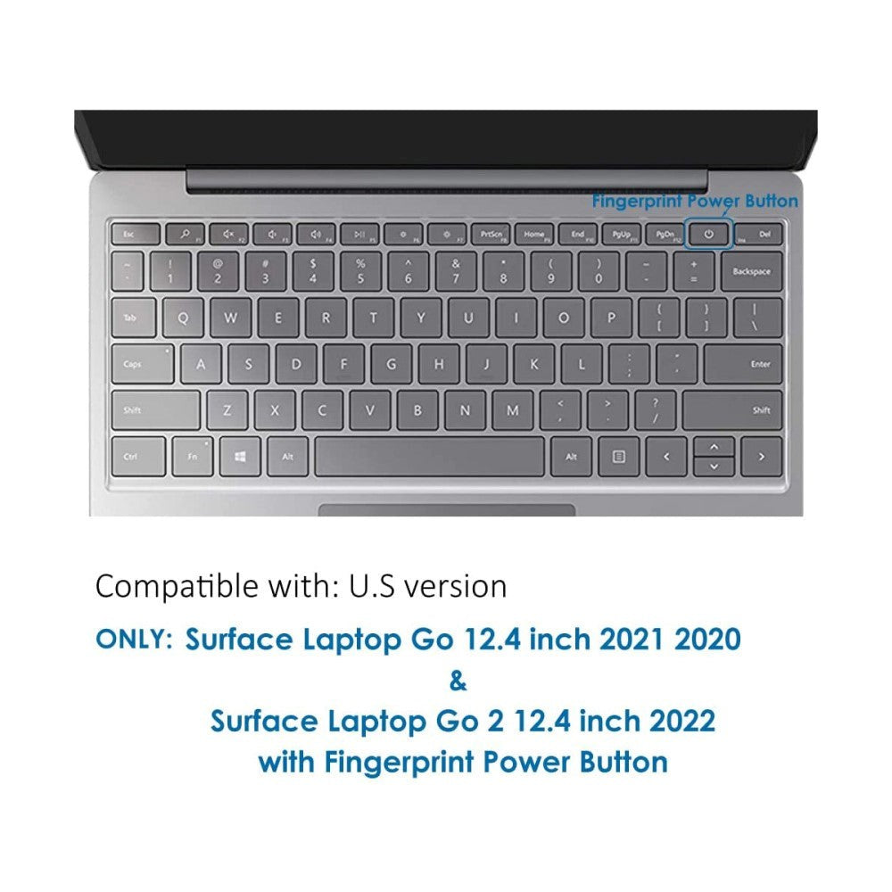 Microsoft Surface Laptop Go / Go 2 ENKAY Keyboard Guard m. Amerikansk Tastatur - Gennemsigtig