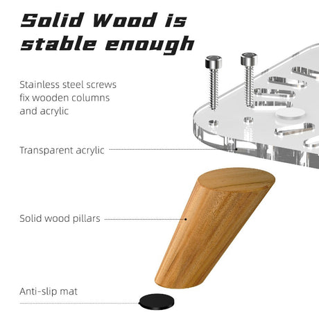 Stander til Mac Mini M4 / M4 Pro - Gennemsigtig / Træ