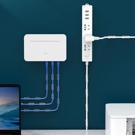 CableCreation Dobbeltklæbende Kabelholder i Large - 50 stk - Gennemsigtig