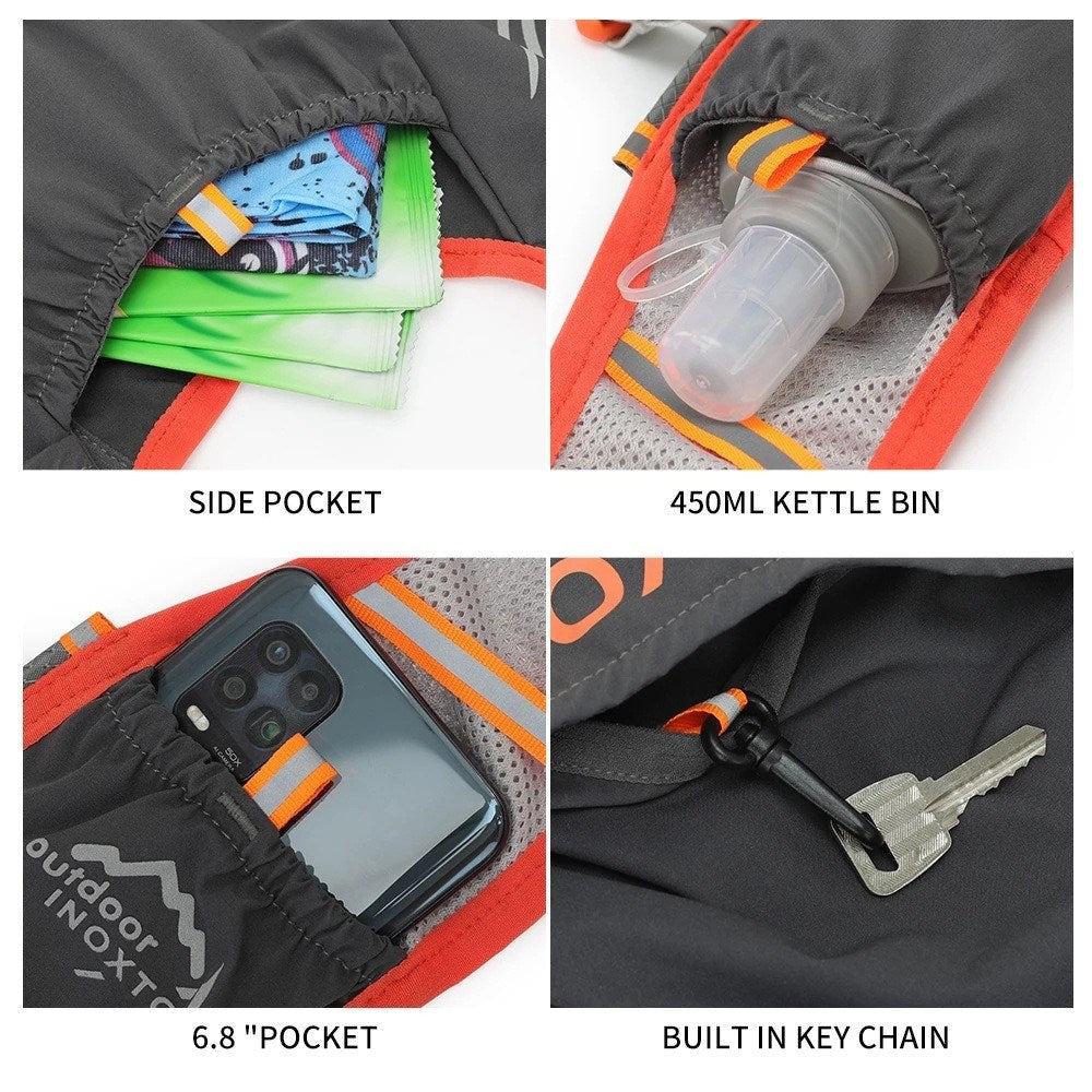 Løbevest m. Lommer - Størrelse L - Orange