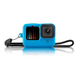 GoPro Hero 9 / 10 / 11 Silikone Case m. Strop & Linsebeskyttelse - Blå