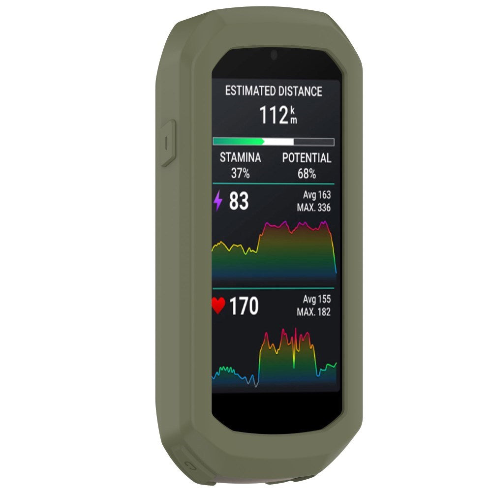 EIDERWOOD Garmin Edge 1050 Silikone Cykel Computer Cover - Mørkegrøn